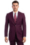 "Modern Fit Men's Business Suit - Two Button Style in Burgundy"