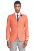 "Orange Men's Summer Suit with Two Button Vest Plaid Pants"