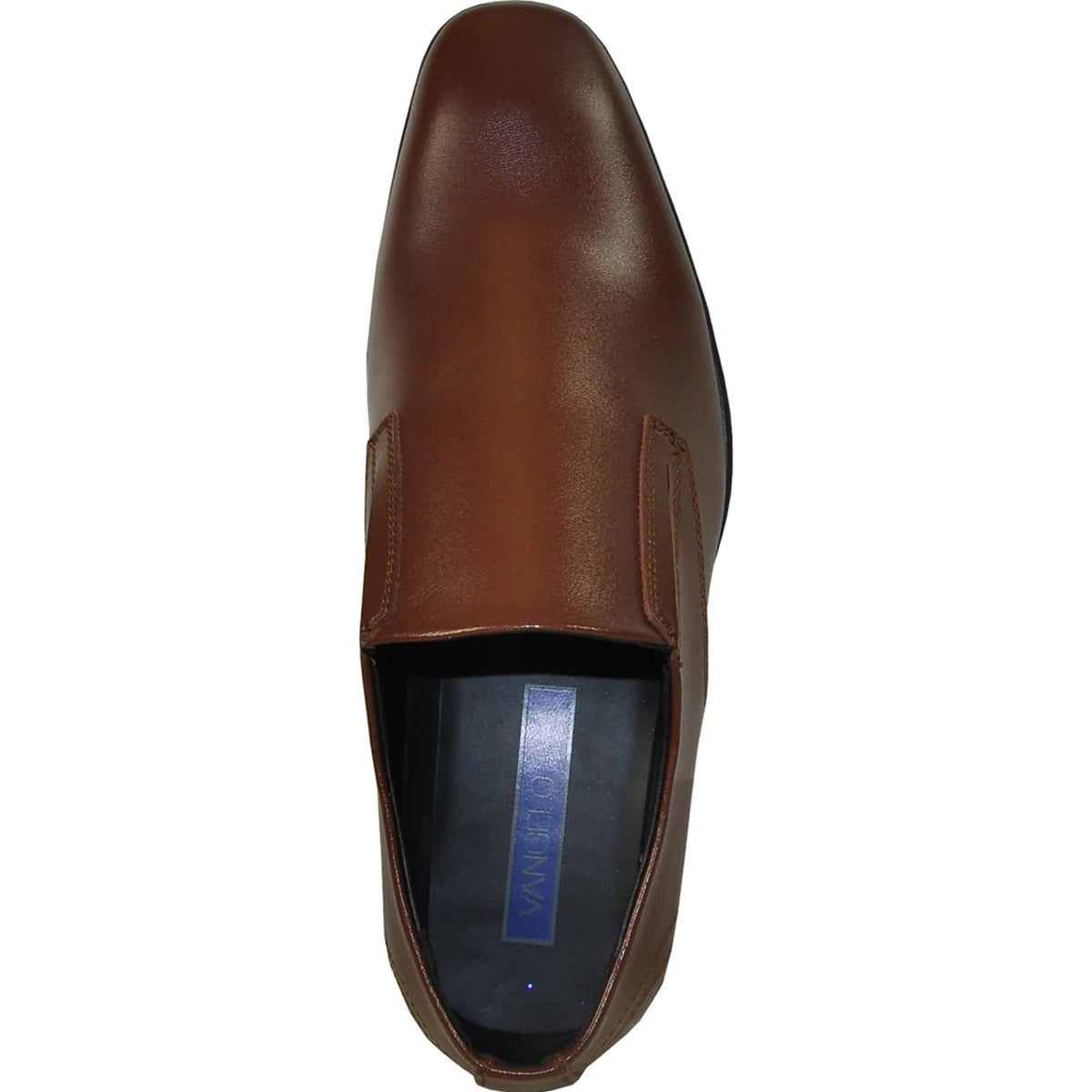 Bravo Mens Plain Pointy Square Toe Dress Loafer in Brown - Men's Dress Shoes