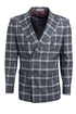 Mens Stacy Adams Suit -Stacy Adams Suit Men's Double Breasted Suit - Black & Grey Windowpane Plaid