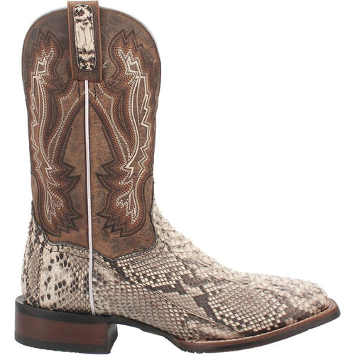 Dan Post Men's Brutus Python Snakeskin Square Toe Boots - Natural