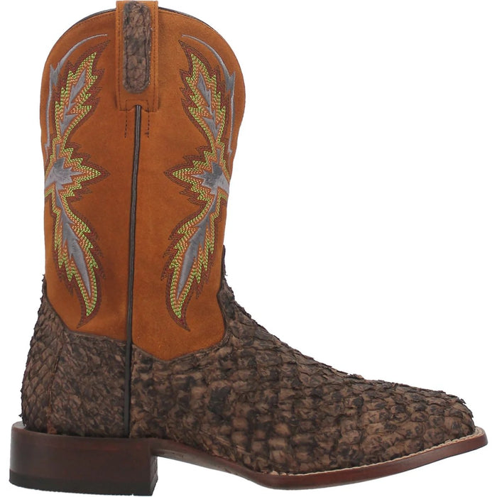 Dan Post Men's Dorsal Genuine Fish Leather Square Toe Boots - Brown