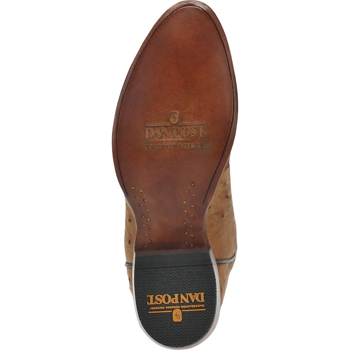 Dan Post Men's Gehrig Full Quill Ostrich Round Toe Boots - Saddle