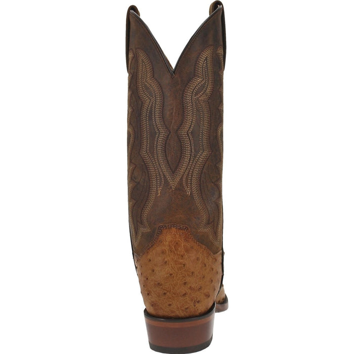 Dan Post Men's Gehrig Full Quill Ostrich Round Toe Boots - Saddle