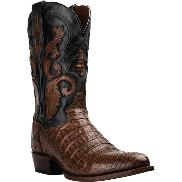 Dan Post Men's Kershaw Full Quill Ostrich Square Toe Boots - Saddle