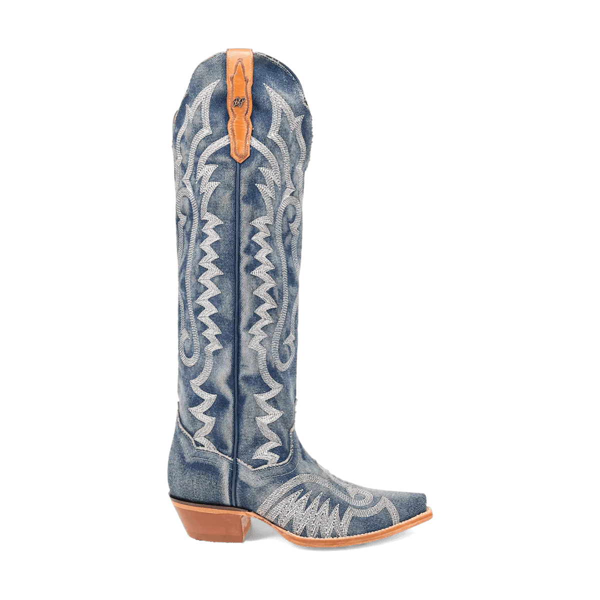 Dan Post Women's Denim Darlin Snip Toe Leather Tall Boots - Blue