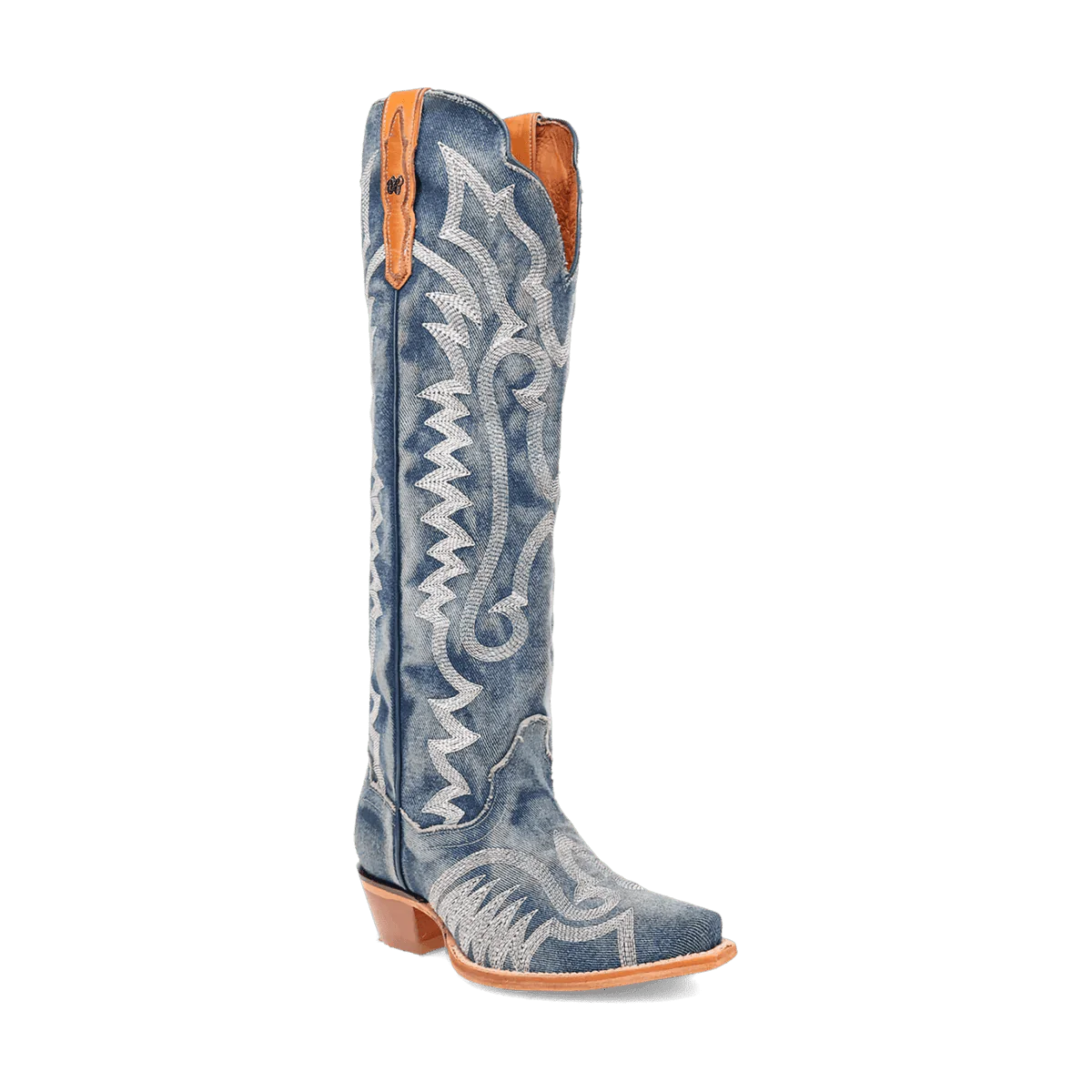Dan Post Women's Denim Darlin Snip Toe Leather Tall Boots - Blue