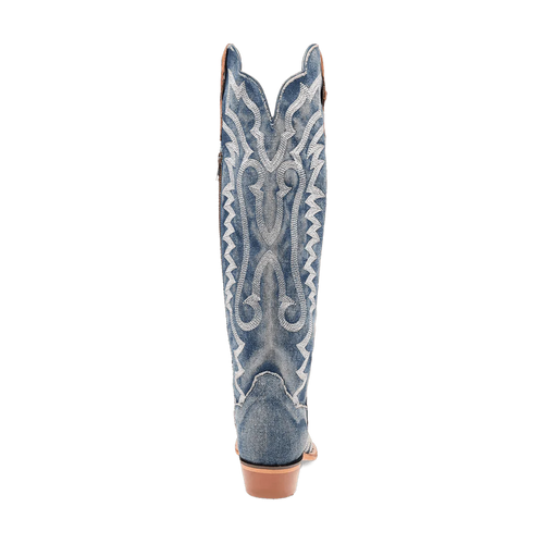 Dan Post Women's Denim Darlin Snip Toe Leather Tall Boots - Blue