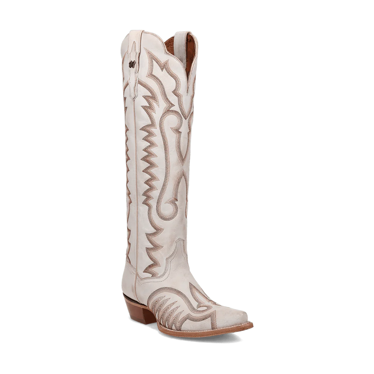 Dan Post Women's Josie Snip Toe Leather Tall Boots - White