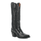 Dan Post Maria boots: Black leather, snip toe, detailed stitching on the shaft. Slightly elevated, sturdy heel.
