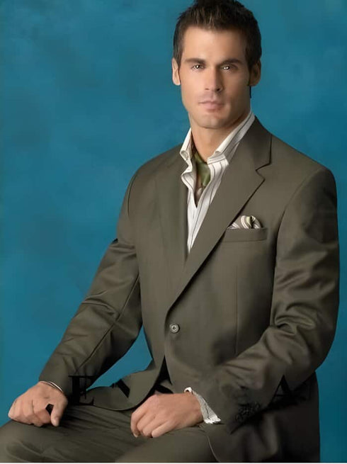 Mens Green Wool Suit - Any Brand Style Size