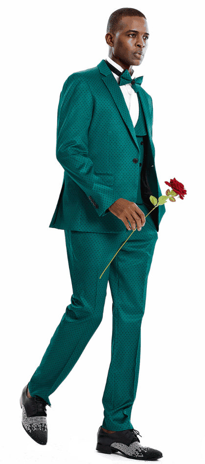 Dark Green Mens Polka Dot Suit $199 - AlbertoNardoniStore