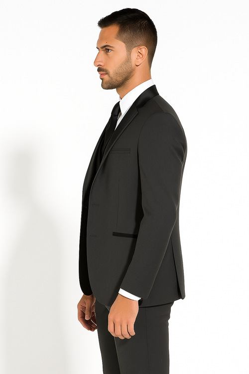 Dark Grey Tuxedo  - Mens Dark Gray Tuxedo