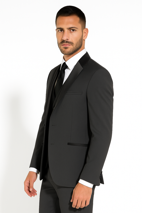 Dark Grey Tuxedo  - Mens Dark Gray Tuxedo