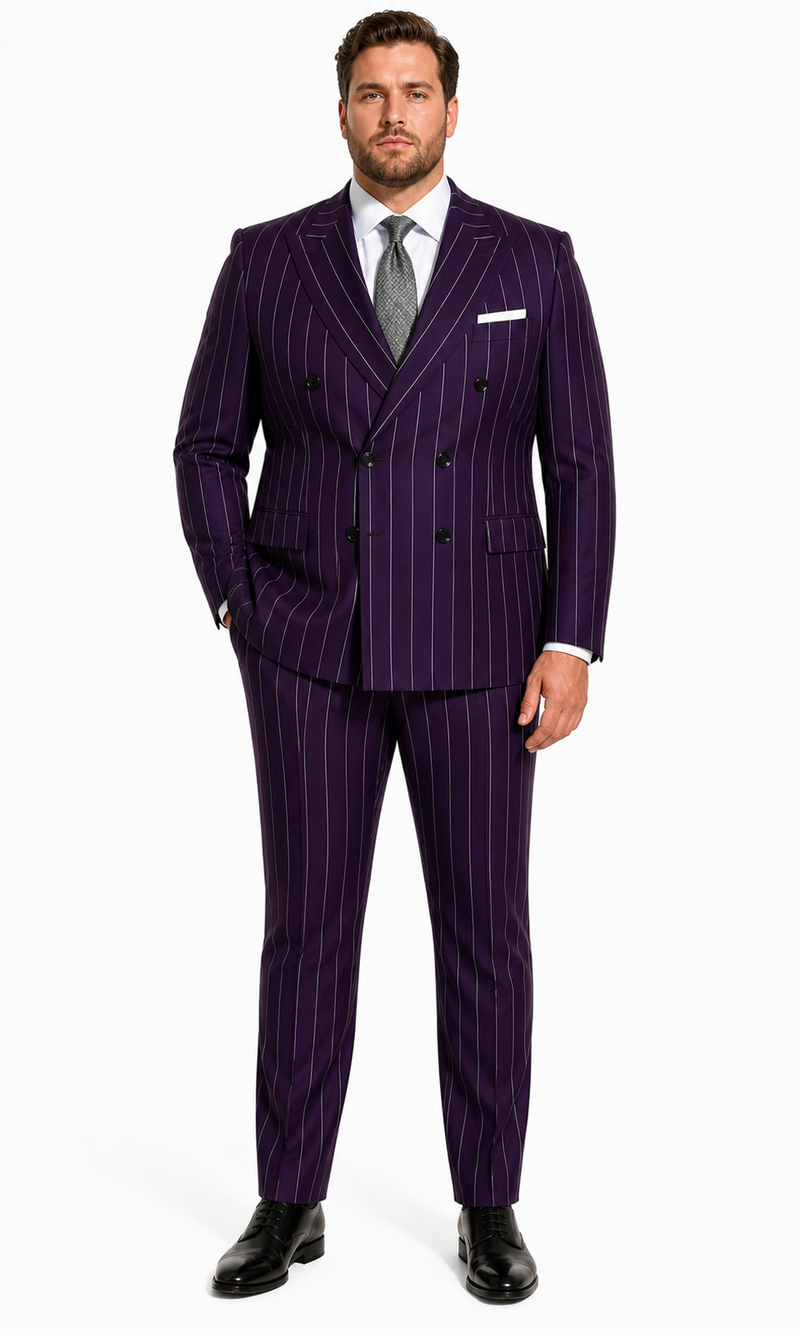 Dark Purple Pinstripe Suit - Gangster Suit - 1920's Suit