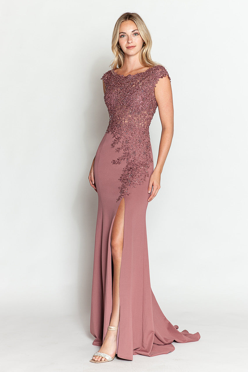 Pageant Dress Boat Neck Cap Sleeve Sheath Gown By Lenovia 8343-New Collection