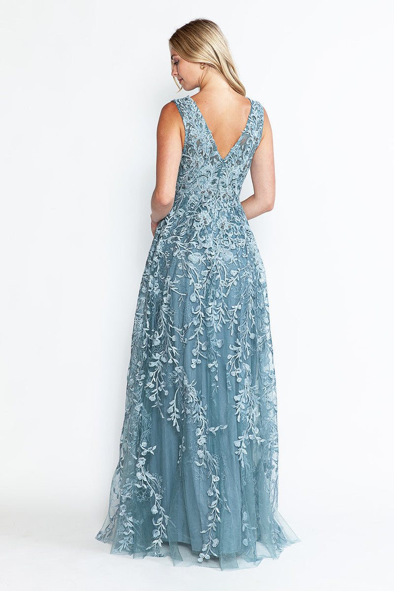 Formal Dress Long V-Neck Sleeveless A-Line Gown By Lenovia 8337-New Collection