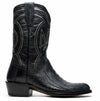 Marco Di Milano Denver Black Ostrich Leg Round Toe Cowboy Boots