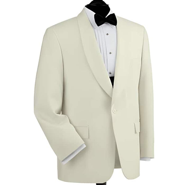 Mens White Tuxedo Jacket Dinner Jacket 1-button Shawl, Color: white