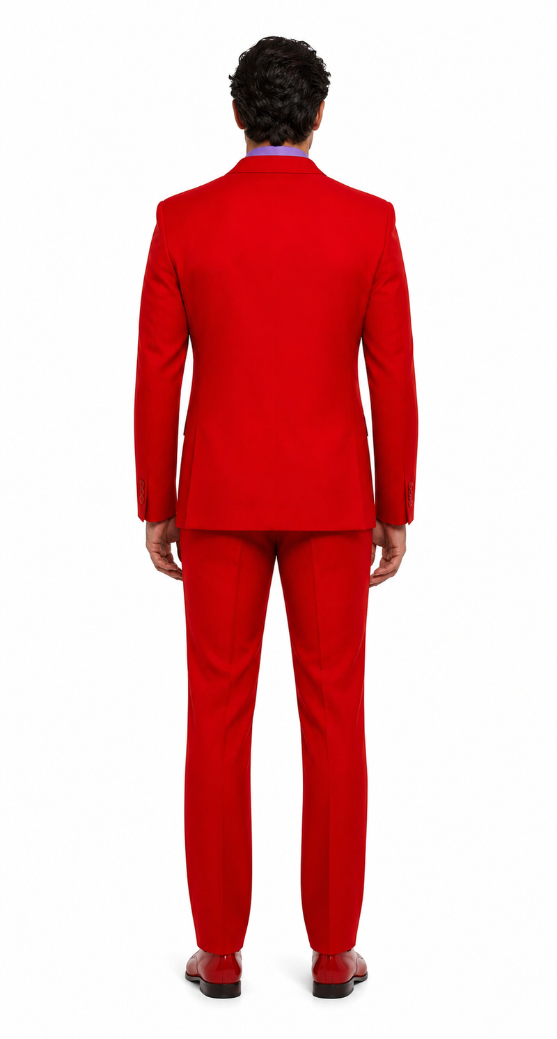 Discounted Jacket and Pants 2 Button Cheap Priced Business Suits Clearance Sale Hot Mens Red Suit