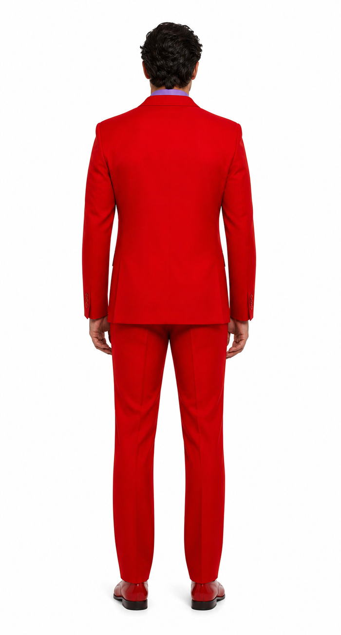 Discounted Jacket and Pants 2 Button Cheap Priced Business Suits Clearance Sale Hot Mens Red Suit