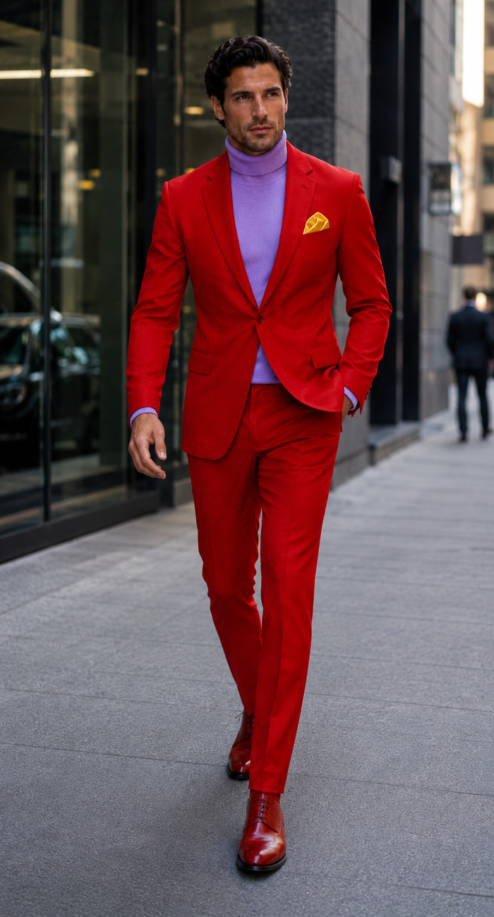 Discounted Jacket and Pants 2 Button Cheap Priced Business Suits Clearance Sale Hot Mens Red Suit