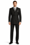 "Double Breasted Black Pinstripe Suit - Men's Classic Peak Lapel"