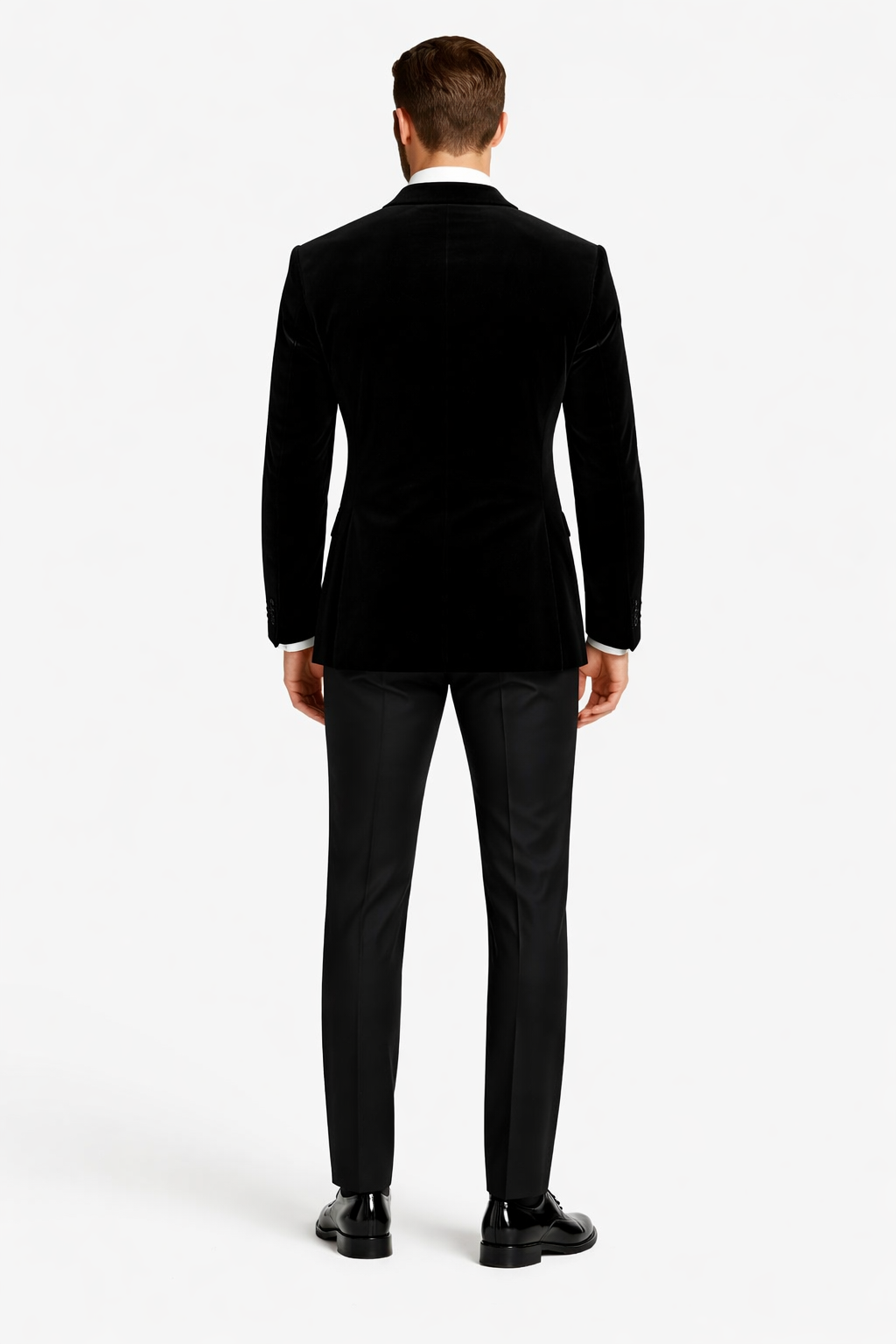 Double Breasted Black Velvet Blazer