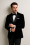 Double Breasted Black Velvet Blazer