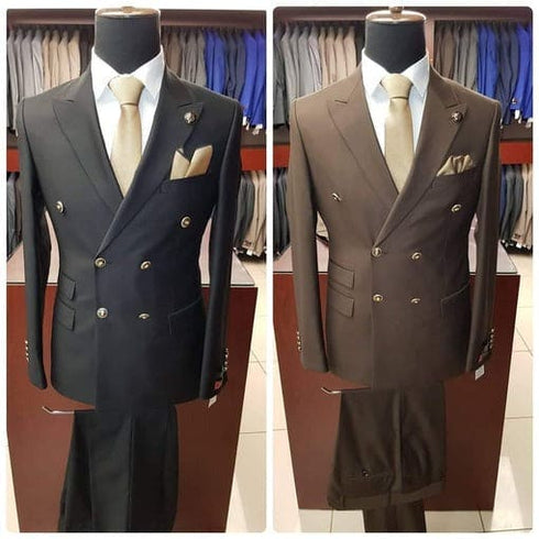 Men Double Breasted Suit Blazer