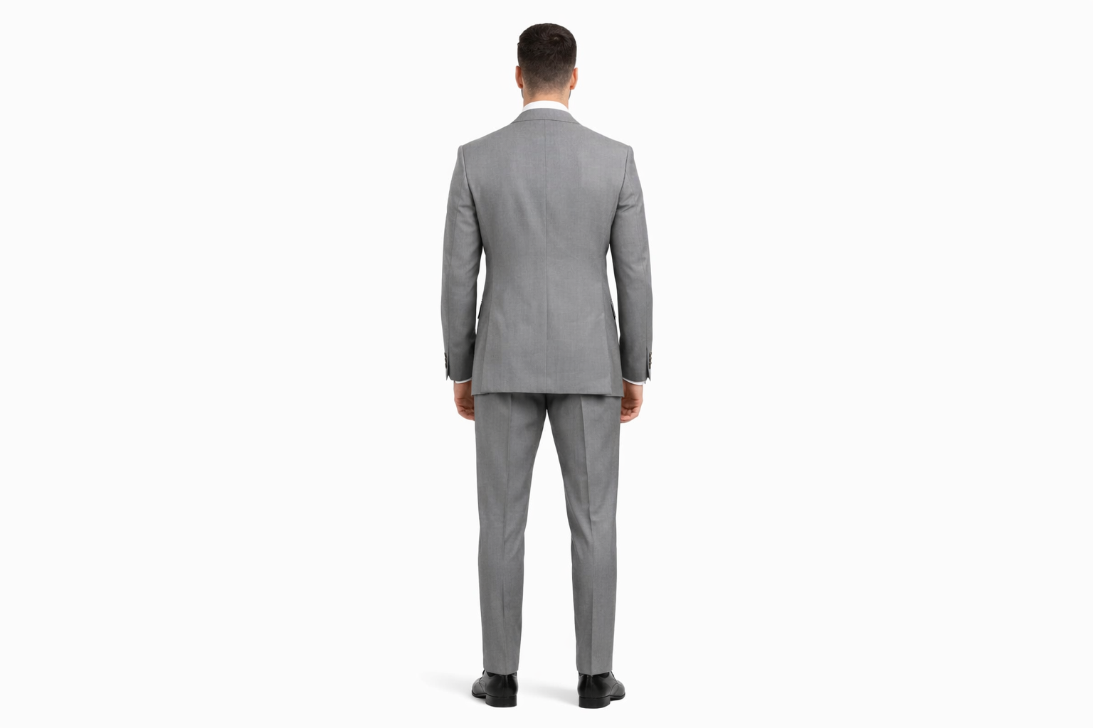 Double Breasted Slim Fit Suit - Dark Gray Suit - Tapred Fit Pants