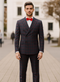 Double Breasted Suit in Black and Red Plaid Window Pane Suit - Gangster Suit 1920s Suit