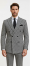 Double Breasted Suits - Vested Suits Wool Fabric  - Black Houndstooth Suit