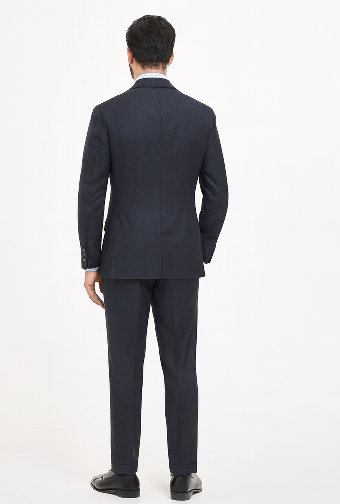 Double Breasted Suits - Vested Suits Wool Fabric - Apolo King Brand - Gray Plaid Suit