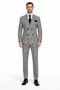 Double Breasted Suits - Vested Suits Wool Fabric  - Black Houndstooth Suit