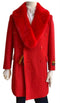 Mens Peacoat For Winter and Fall - Wool Fabric - Red Coat