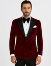 Double Breasted Tuxedo - Velvet Tuxedo Dinner Jacket In Black - Navy - Emerald Green - Burgundy