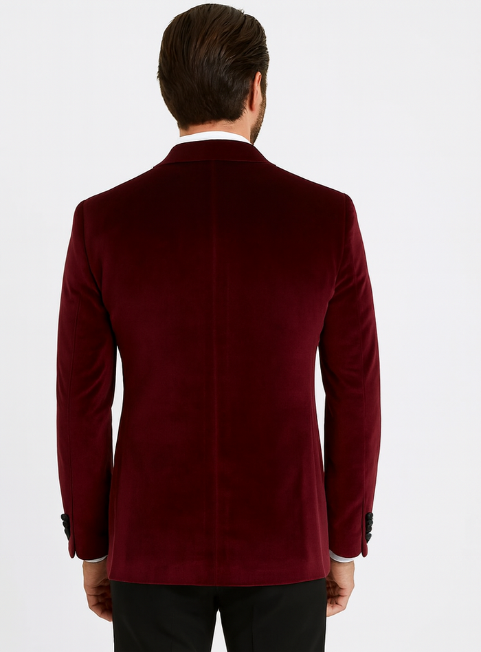 Double Breasted Tuxedo - Velvet Tuxedo Dinner Jacket In Black - Navy - Emerald Green - Burgundy