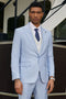 Mens Blue Pinstripe Suit Stacy Adam's One Button Vested Modern Suit In Light Blue Pinstripe