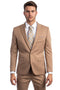 Men's One Button Peak Lapel Basic Slim Fit Suit In Dark Taupe