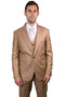 Men's One Button Peak Lapel Vested Stacy Adams Sharkskin Suit In Taupe
