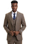 Men's Stacy Adams Modern Fit Vested Suit In Taupe Micro Check Plaid