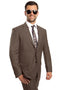 Men's Two Button Regular Fit Micro Pinstripe Business Suit In Taupe