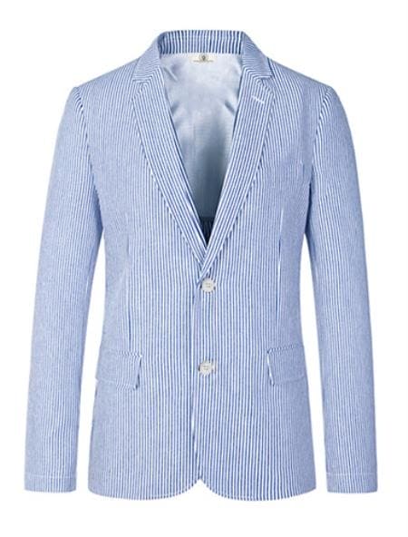 Pinstripe Blazer for Men - Bold Pinstripe Sport Jacket Perfect for Casual or Dressy in Blue