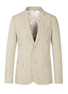 Pinstripe Blazer for Men - Bold Pinstripe Sport Jacket Perfect for Casual or Dressy in Beige