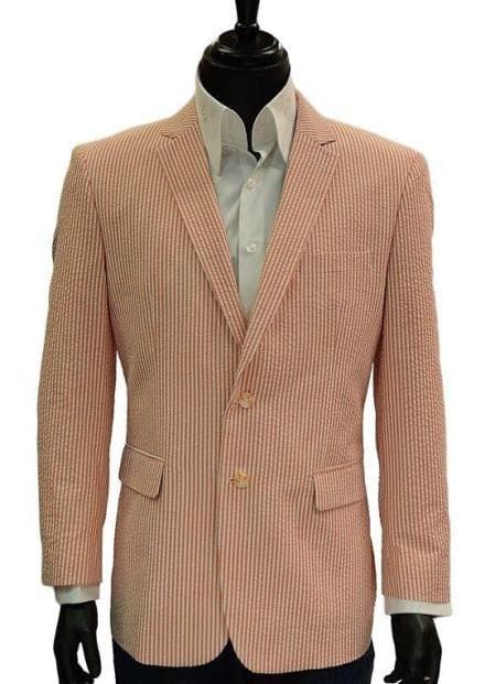 Pinstripe Blazer for Men - Bold Pinstripe Sport Jacket Perfect for Casual or Dressy in Orange