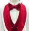 Mazari Met Vested Modern Fit 4 Pc Tuxedo Suit - White Red