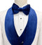 Mazari Met Vested Modern Fit 4 Pc Tuxedo Suit - White Royal Blue