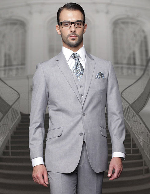 Gray Wool Suit - English Suit - Mens Wool Business Suit