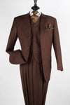Mens Athletic Fit Suit With Pleated Pants in BROWN
